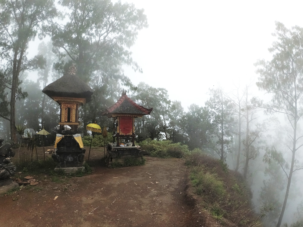 Shrines at top of Mount Abang